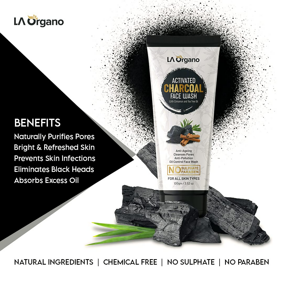 LA Organo Activated Charcoal Face Wash - Swadesiicart