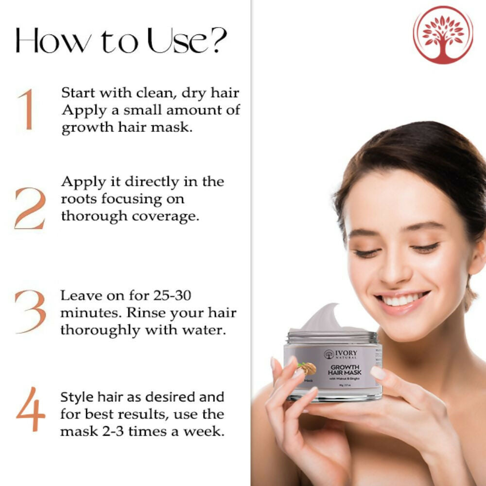 Ivory Natural Growth Hair Mask For Thicker Long And Healthier Hair | Swadesiicart