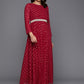 Ahalyaa Women's Traditional wear Ethnic Dress - Maroon | Swadesiicart