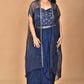 Morchari Women Hand Embroidery Crop Top-Blue - Swadesiicart
