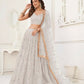 Aastha Fashion Off White Butterfly Net Tone To Tone Thread Work, Sequence Work And Original Mirror Work Embroidery Wedding Wear Lehenga Choli