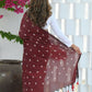 Beatitude Maroon Khadi Floral Embroidered Saree