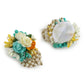 Flower Jewellery Gold-Polished Turquoise Blue Floral Jewellery Set - Ruby Raang - Swadesiicart