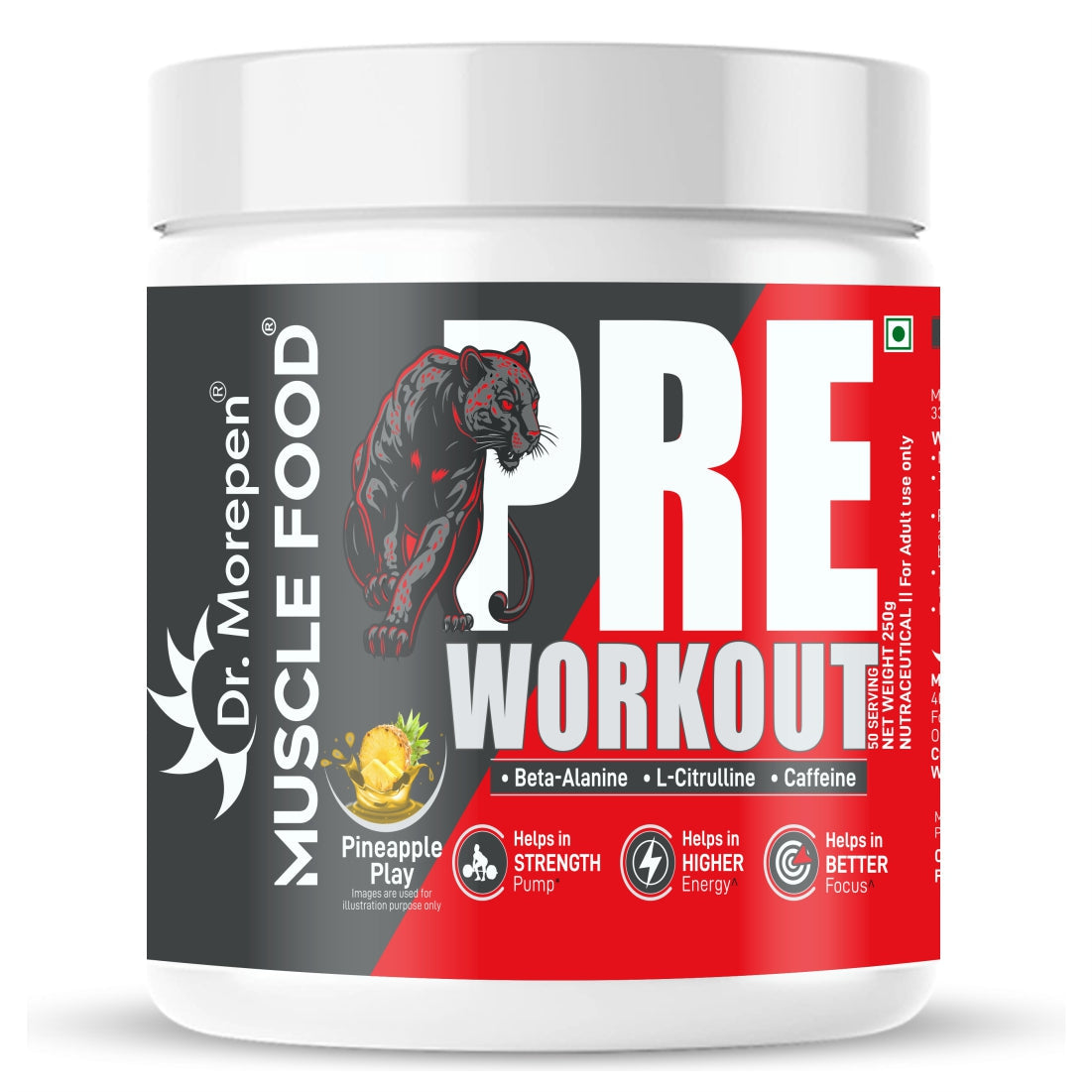 Dr Morpen Muscle Food Pre-Workout (Pineapple Play) | Swadesiicart