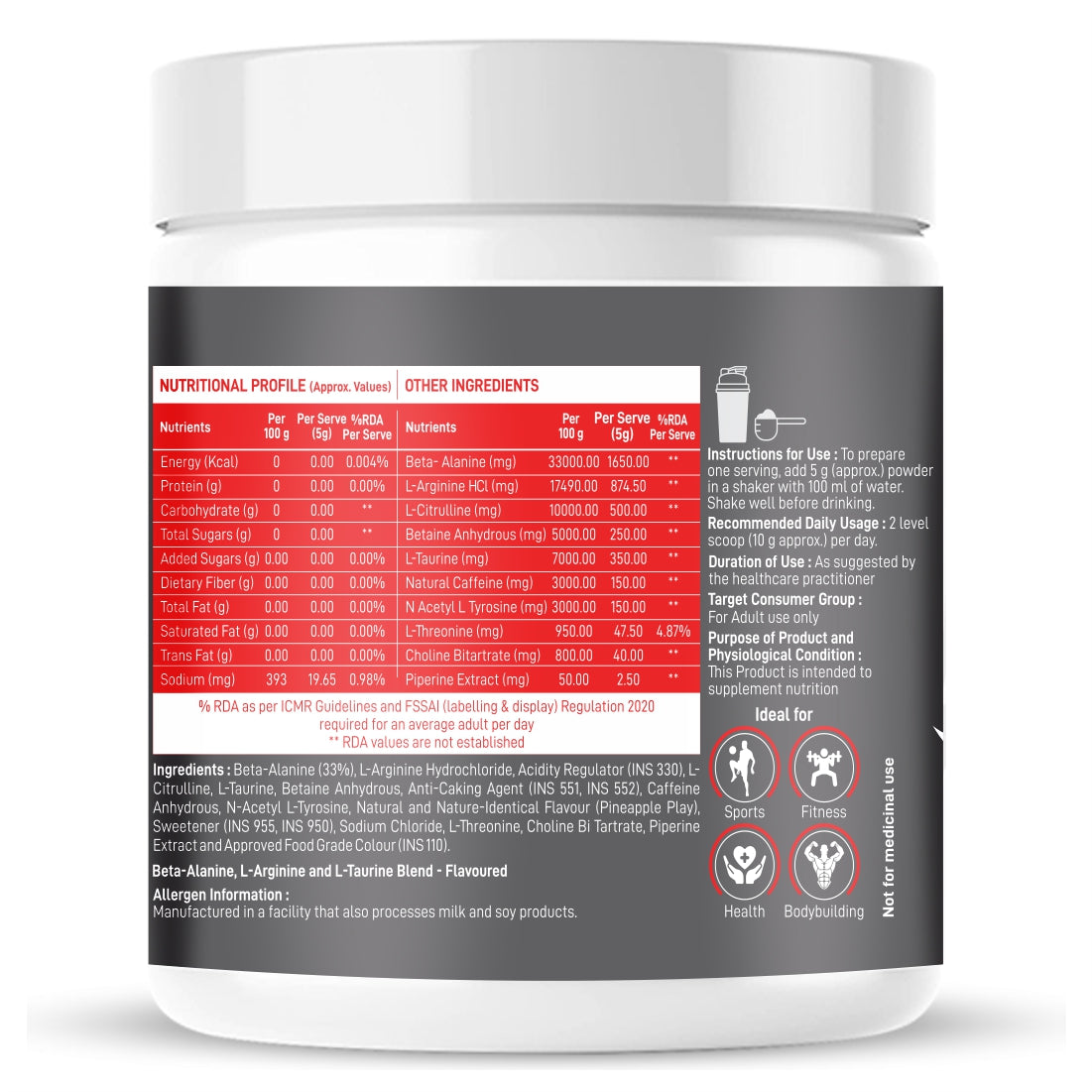 Dr Morpen Muscle Food Pre-Workout (Pineapple Play) | Swadesiicart