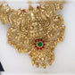 Jewel City Traditional Temple Design Gold Necklace Set with Red and Green Stone Accents - Bridal Jewelry | Swadesiicart