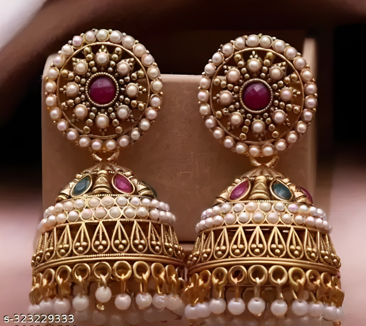 Jewel City Exquisite Kundan Jhumka Earrings with Pearl Accents | Swadesiicart