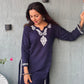 Gharana India Luxury Rayon Navy Blue Chikankari Kurta Set | Swadesiicart