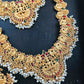 Jewel City Gold-Plated Traditional Goddess Lakshmi Temple Jewellery Bridal Set with Ruby Stone Long Haram Double Necklace Set | Swadesiicart