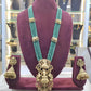 Jewel City Luxurious Emerald Green Temple Goddess Kundan Jewelry Set - Handcrafted Gold-Plated Bridal Necklace with Jhumka Earrings | Swadesiicart