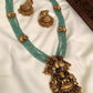 Jewel City Luxurious Emerald Green Temple Goddess Kundan Jewelry Set - Handcrafted Gold-Plated Bridal Necklace with Jhumka Earrings | Swadesiicart