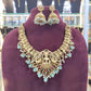 Jewel City Opulent Gold Peacock Lakshmi Temple Necklace Set - Handcrafted Antique Finish Bridal Jewelry with Emerald & Pearl Accent | Swadesiicart