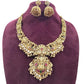 Jewel City Gold Lakshmi Temple Necklace Set - Bridal Jewelry with Ruby and Emerald Accents | Swadesiicart