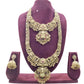 Jewel City Majestic Two-Tier Lakshmi Temple Necklace Set - Antique Gold Bridal Jewelry with Multi-Stone Accents | Swadesiicart