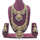 Jewel City Elegant Antique Gold Temple Jewelry Necklace Set - Carved Lakshmi Design Perfect for Wedding & Festive Occasions | Swadesiicart