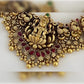 Jewel City Antique Gold Lakshmi Temple Choker Set - Traditional South Indian Necklace with Matching Jhumkas (Kemp Ruby Stone Collection) | Swadesiicart