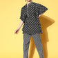 Yufta Printed Cotton Top with Trousers - Swadesiicart
