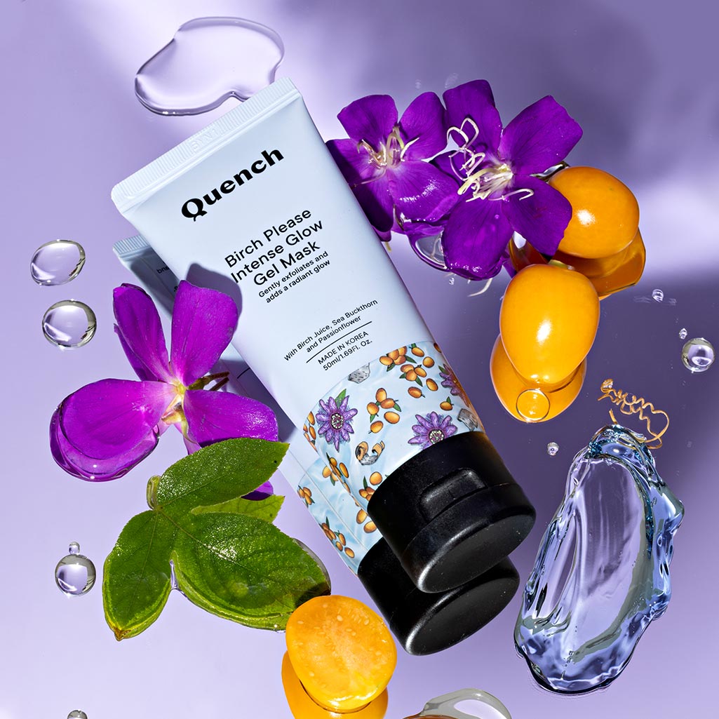 Quench Botanics Birch Please Intense Glow Gel Mask With with Licorice, Cherry Blossom, Grapefruit - Korean Skincare | Swadesiicart