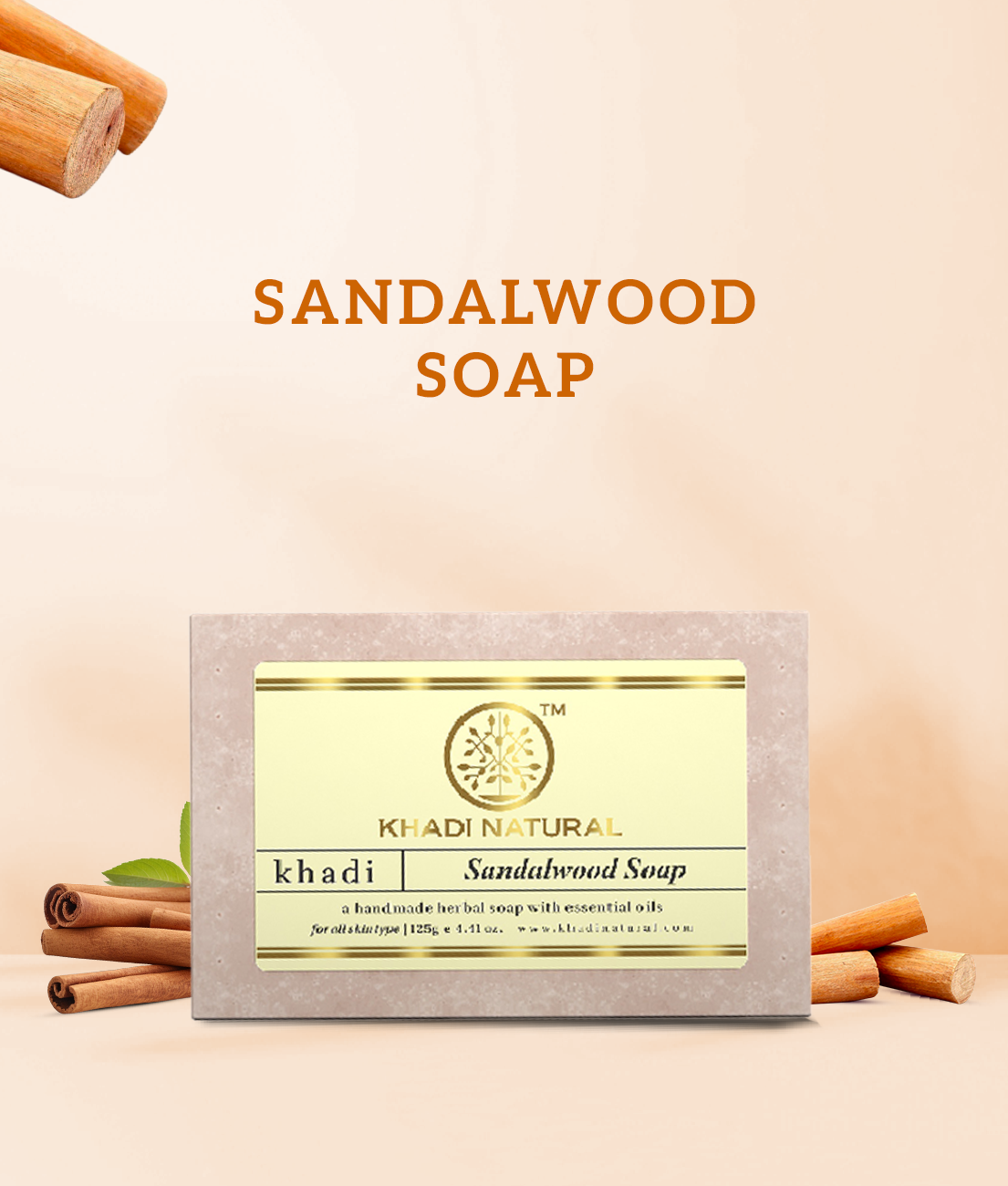 Khadi Natural Herbal Sandalwood Soap - 125gm