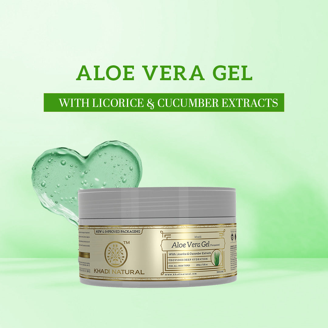 Khadi Natural Aloe Vera Transparent Gel Combo Pack of 2 - 200gm Each Sale