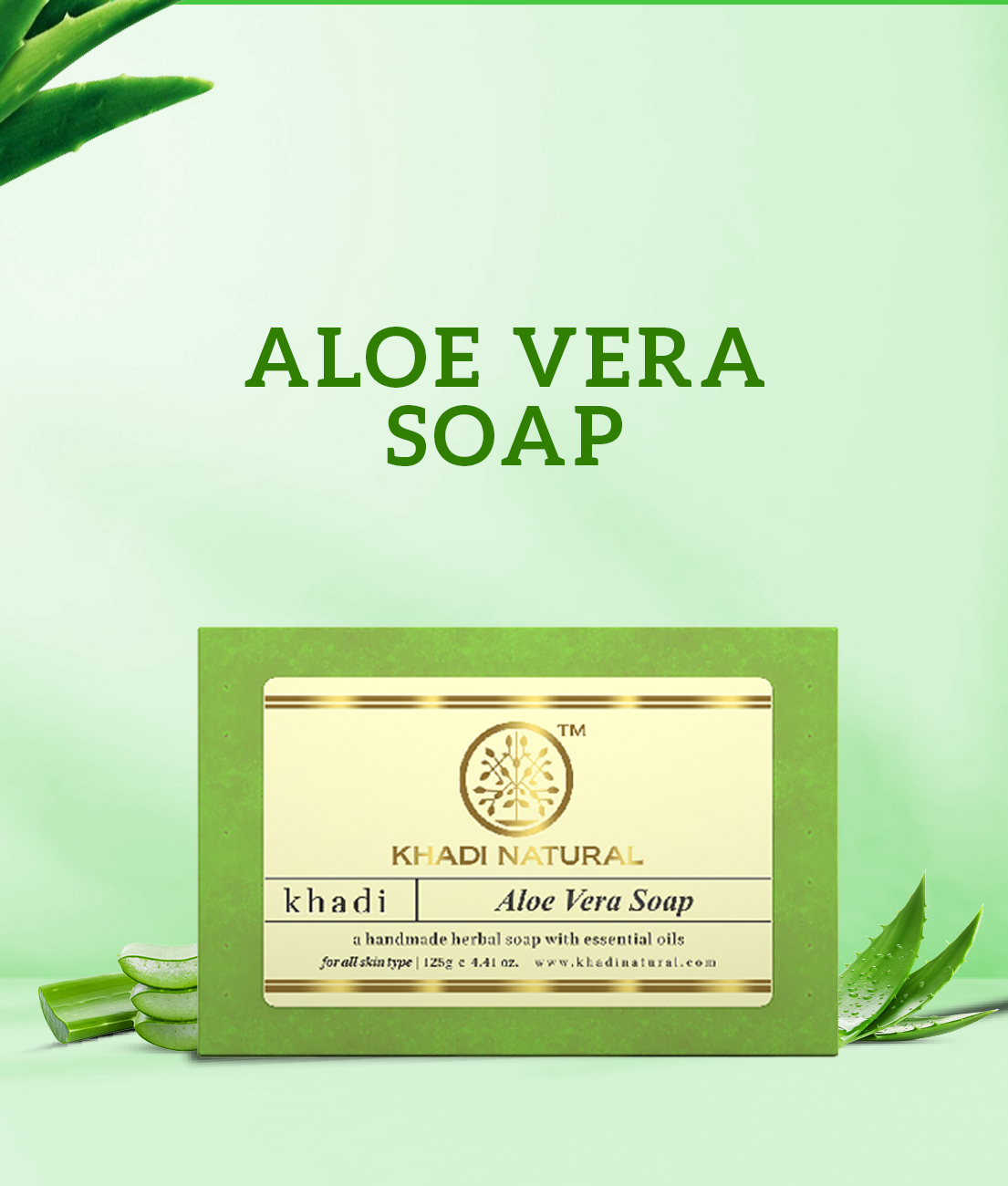 Khadi Natural Herbal Aloevera Soap - 125gm