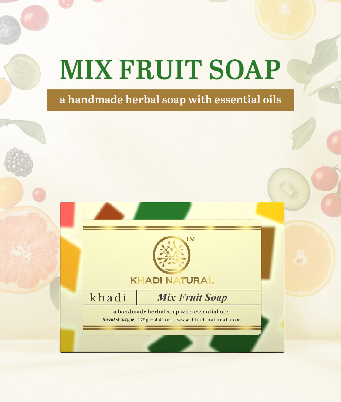 Khadi Natural Mix Fruit Soap Combo Pack Of 8 – 125gm Each