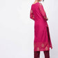 Aniyah Cotton Block Printed Pink Color Straight Kurta (AN-136K) - Swadesiicart