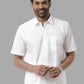 Ramraj Cotton Mens Half Sleeve White Shirt Plus Size - Samrat Cotton | Swadesiicart