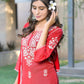BulBul Akshyani Rust Rayon Kurta Set with Dupatta - Swadesiicart