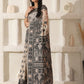 Shree Shyam Fashion Linen Cotton Black & Cream Saree