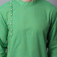 Even Apparels Green Pure Cotton Men's Kurta With Side Placket | Swadesiicart
