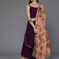 Ahalyaa Women's Traditional wear Kurta Set - Burgundy | Swadesiicart