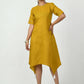 Myshka Women's Mustard A-Line Solid Kurta - Swadesiicart