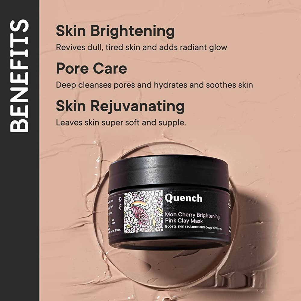 Quench Botanics Mon Cherry Brightening Pink Clay Mask - Korean Skincare | Swadesiicart