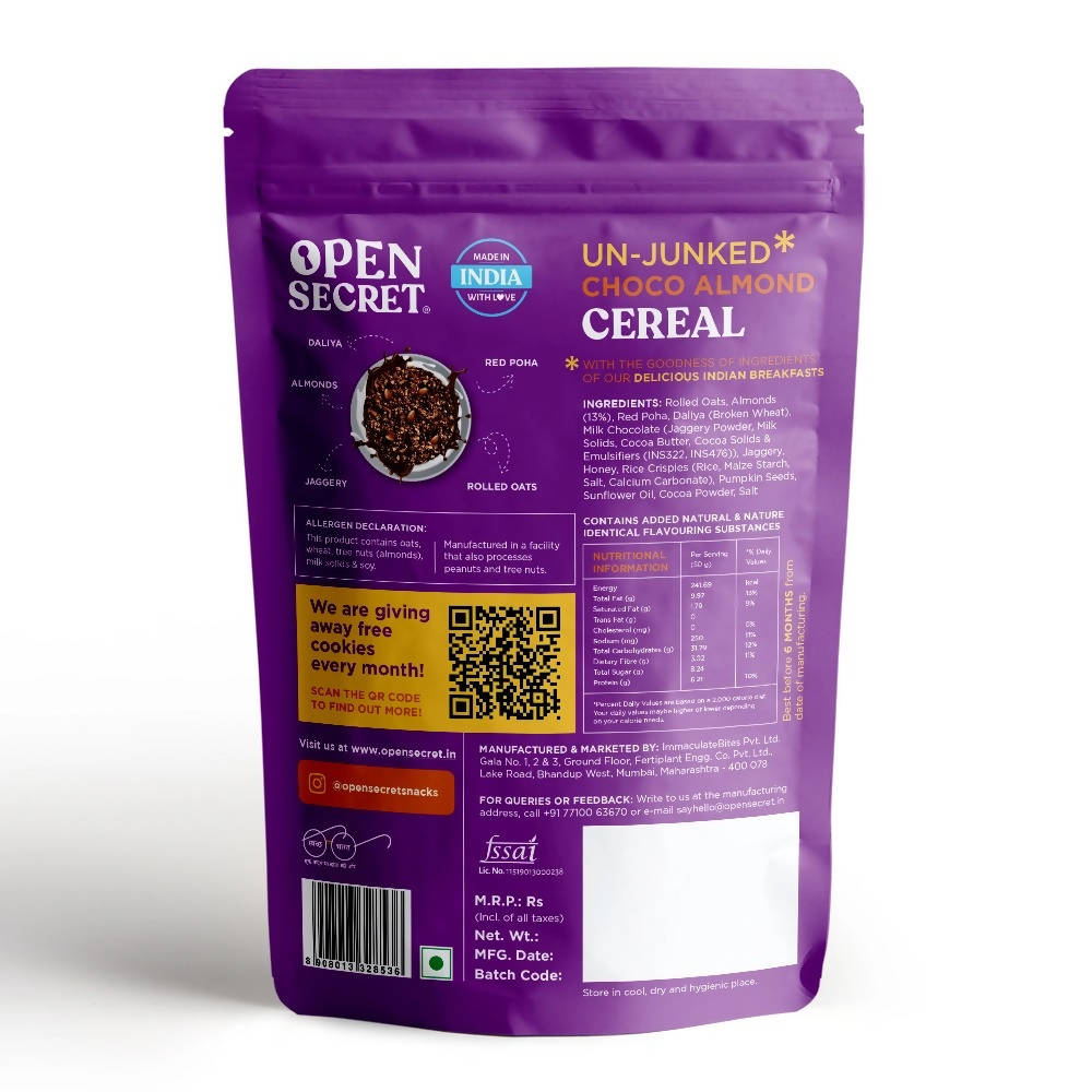 Open Secret Choco Almond Cereal - Swadesiicart