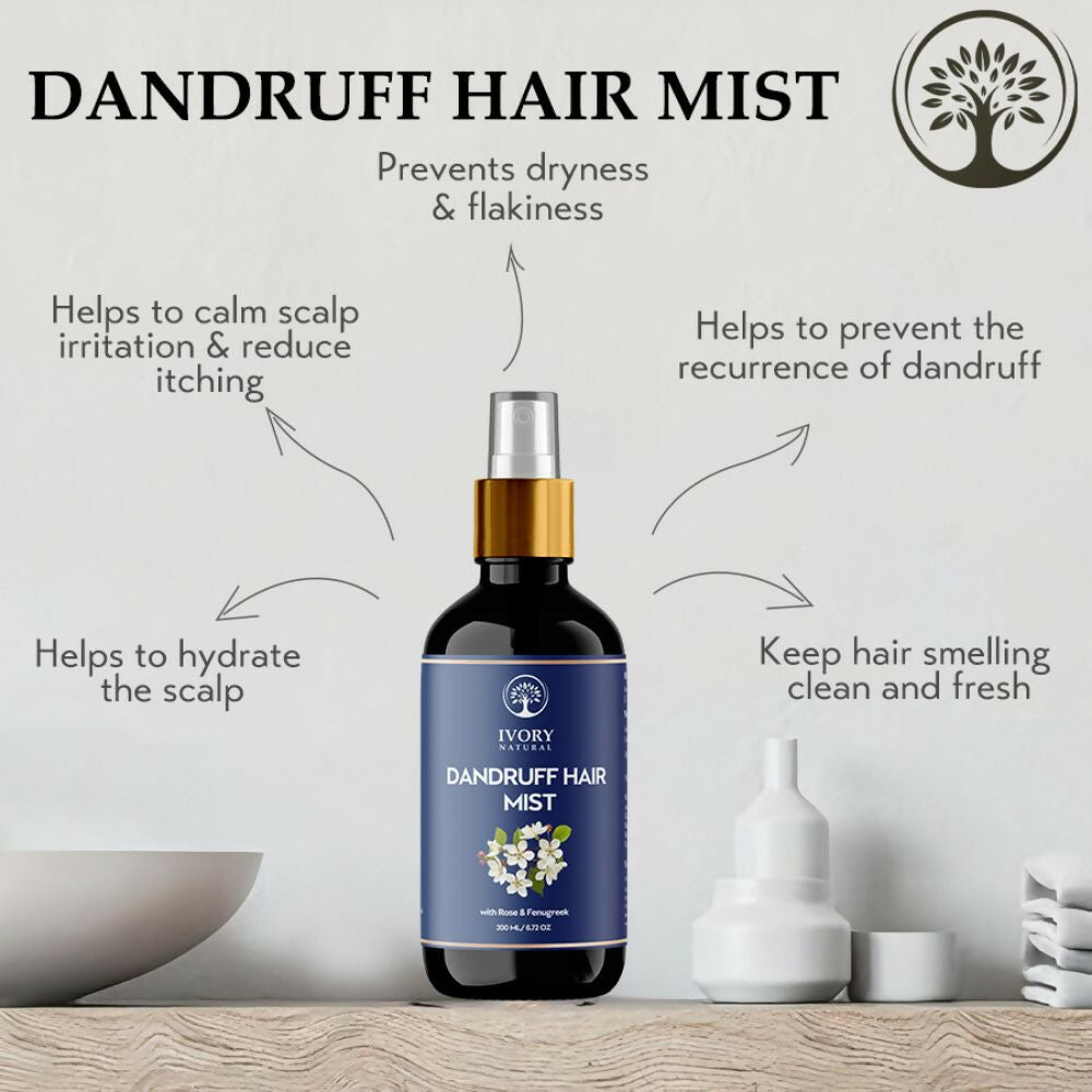 Ivory Natural Dandruff Hair Mist For Flake-Free Confidence And Silky Smooth Hair | Swadesiicart