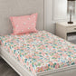 CHHAVI INDIA Pink & Blue Floral 210 TC Bedsheet with Pillow Covers - Swadesiicart