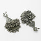 NVR Women's Silver-Plated Oxidised Contemporary Drop Earrings | Swadesiicart