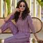 Yufta Purple Cotton Striped Print Co-Ord Set - Swadesiicart