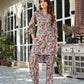 Yufta Purple Silk blend Floral Print Co-ord set - Swadesiicart