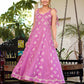 Yufta Purple strappy anarkali dress design - Swadesiicart