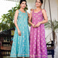 Yufta Purple strappy anarkali dress design - Swadesiicart