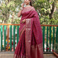 Lorenvalley Premium Bandhej Patola Silk Sarees with kanchi Borders and Contrast Zari Weaving borders Saree - Purple - Swadesiicart