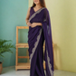 Lorenvalley Fashion Purple Rangoli Silk with Coding Lace Work Saree with Blouse - Swadesiicart