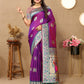 Lorenvalley Fashion Purple Soft Paithani Silk Woven Design Rich Meenakari Zari Weaving Pallu Saree - Swadesiicart
