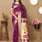 Lorenvalley Fashion Purple Soft Paithani Silk Woven Design Rich Zari Meenakari Weaving Saree - Swadesiicart