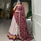 Lorenvalley White And Purple Pure Cotton Leheriya With Patola Print Lehenga Choli With Dupatta | Swadesiicart