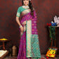 Lorenvalley Fashion Purple Patola Silk Woven Design with Zari Meenakari Weaving motifs Pallu Saree - Swadesiicart
