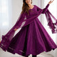 Lorenvalley Purple Faux Georgette Lukhnowi Sequence Work Anarkali Kurta Pant With Dupatta Set - Swadesiicart