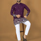 Anaita Purple Embroidery Silk Straight Kurta